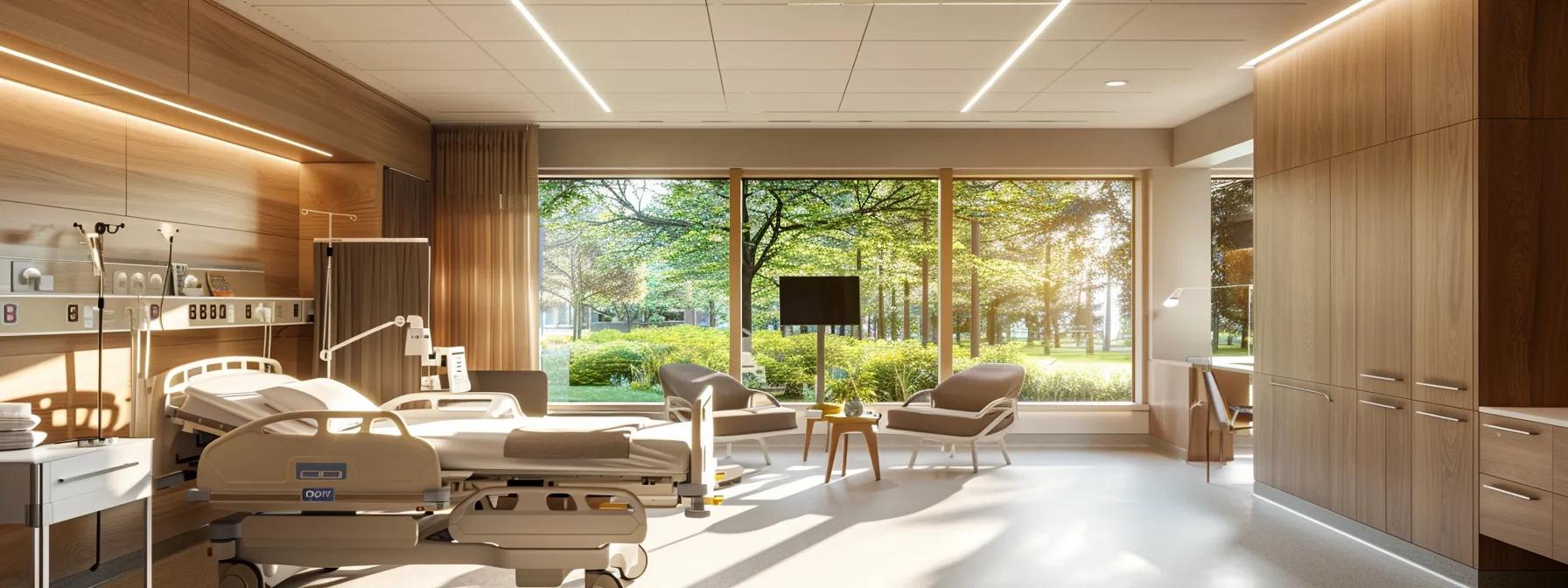 a modern and inviting interior of a state-of-the-art treatment center in massachusetts, featuring sleek furnishings and warm lighting, embodies the theme of navigating the challenges of half-day intensive outpatient programs.