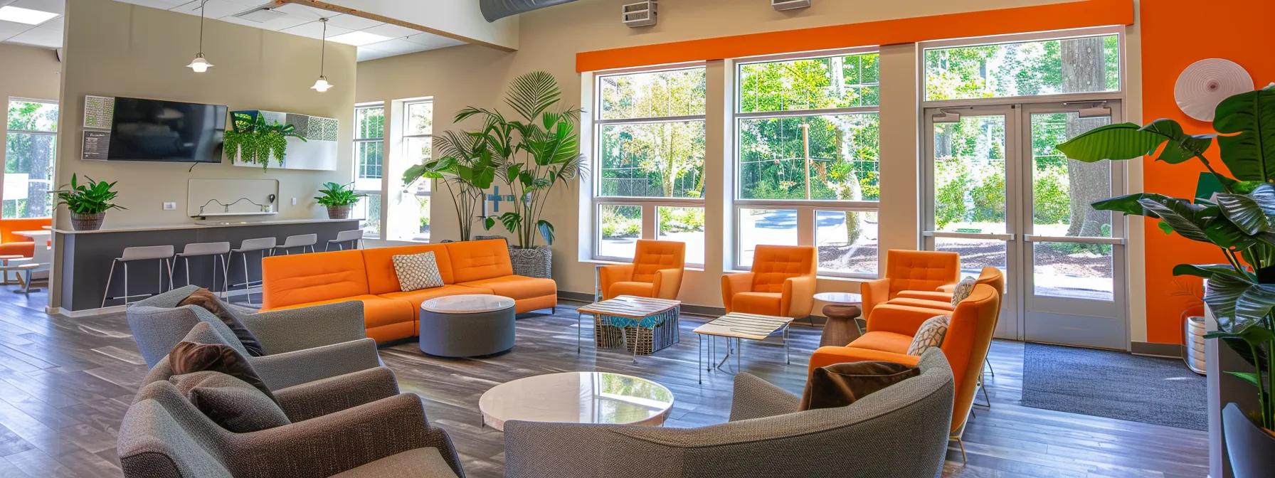 a vibrant and inviting addiction treatment center in massachusetts features modern therapy rooms filled with bright, natural light, showcasing individuals engaged in supportive group counseling and interactive activities that promote recovery and community integration. a vibrant and inviting addiction treatment center in massachusetts features modern therapy rooms filled with bright, natural light, showcasing individuals engaged in supportive group counseling and interactive activities that promote recovery and community integration.