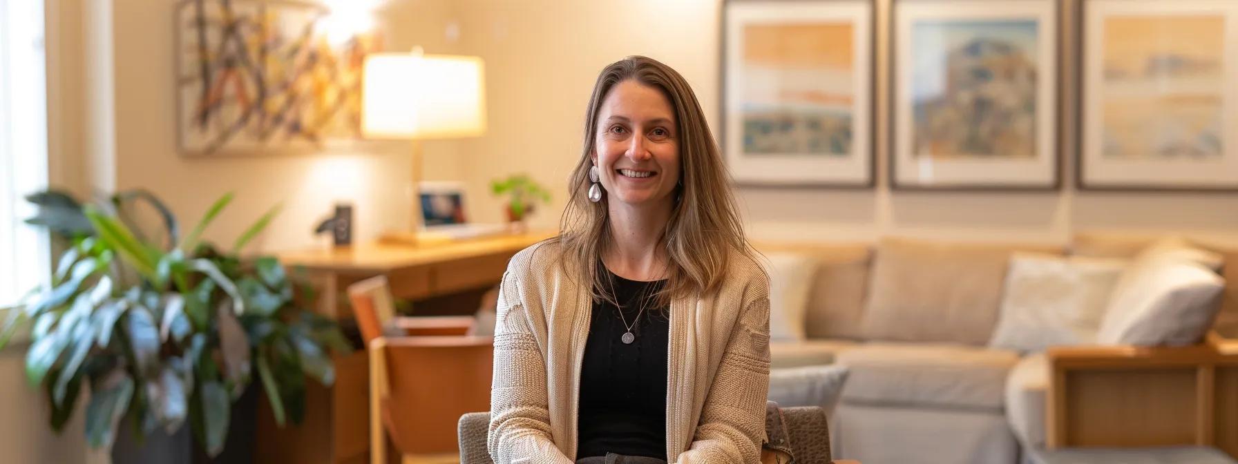 a welcoming and modern therapy center in massachusetts, featuring serene, well-lit consultation rooms equipped with comfortable seating and calming decor that reflects the supportive environment of a half-day intensive outpatient program.