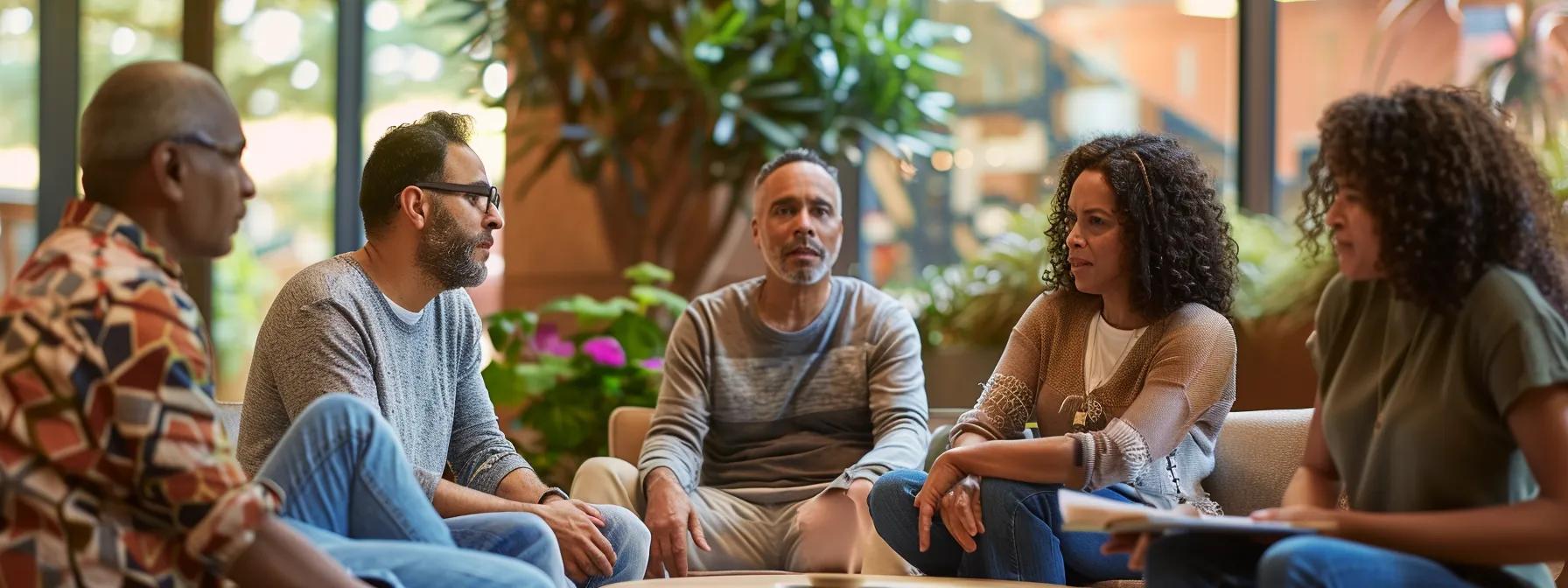 a warm, inviting group therapy session in a massachusetts rehabilitation center, featuring diverse individuals engaged in compassionate discussion, emphasizing the supportive environment that facilitates recovery while addressing the financial assistance available for treatment. a warm, inviting group therapy session in a massachusetts rehabilitation center, featuring diverse individuals engaged in compassionate discussion, emphasizing the supportive environment that facilitates recovery while addressing the financial assistance available for treatment.
